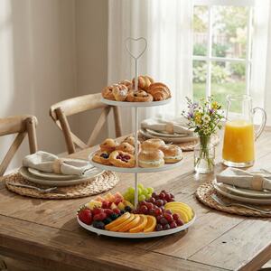 3 Tier White Metal Cake Display Stand