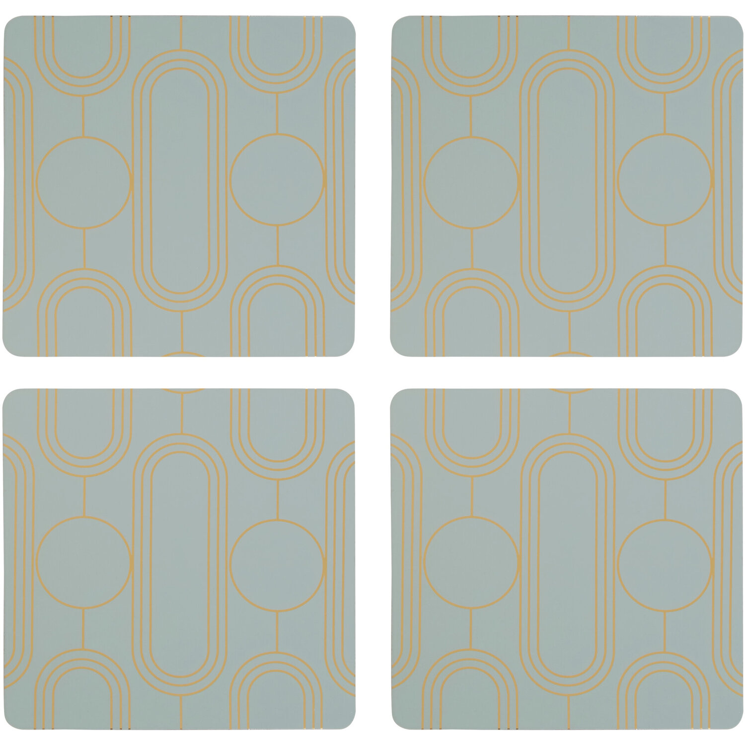 Frosted Deco Set Of 4 Green Coasters - Green