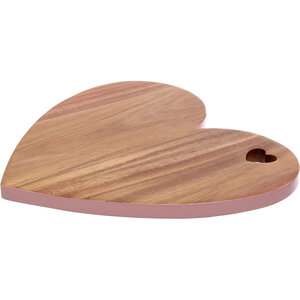 Socorro Acacia Heart Chopping and Serving Board with Pink Edge