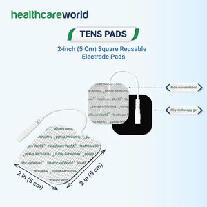 Healthcare World TENS Electrode Pads 16 Pack 50x50mm Self-Adhesive