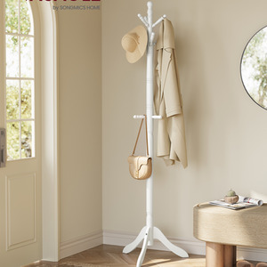 Coat Rack Stand, Coat Tree with 10 Hooks for Hats, Bags, Purses