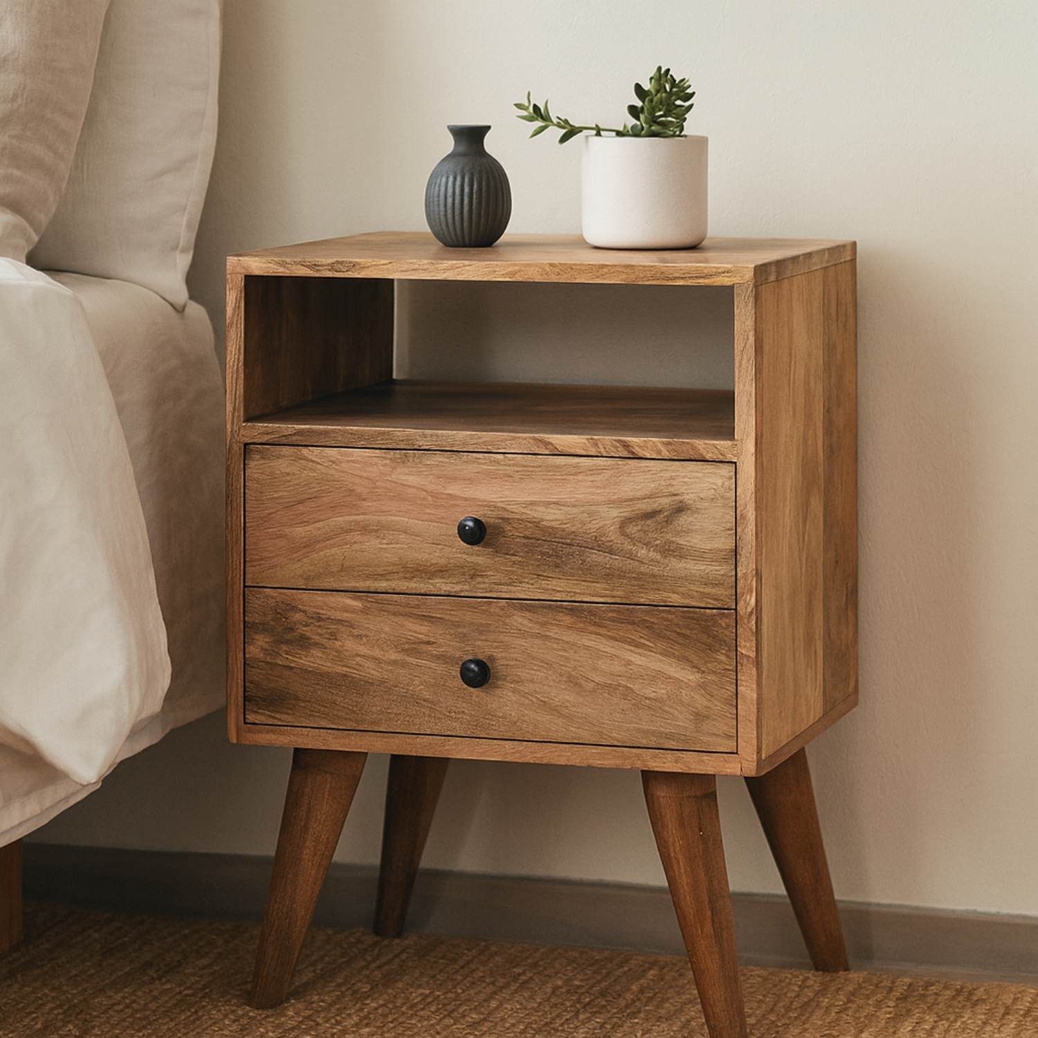 Artisan Furniture Solid Wood Classic Oak-Ish Bedside - Oak-Ish