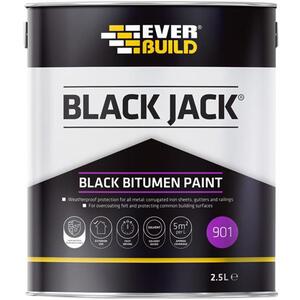 Everbuild Black Jack 901 Black Bitumen Paint 2.5 litre