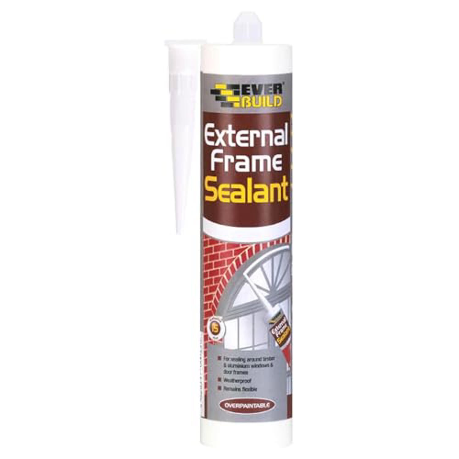 Everbuild External Frame Acrylic Sealant White 290Ml - Permanently Flexible, Mould-Resistant - Pack Of 5 - Grey