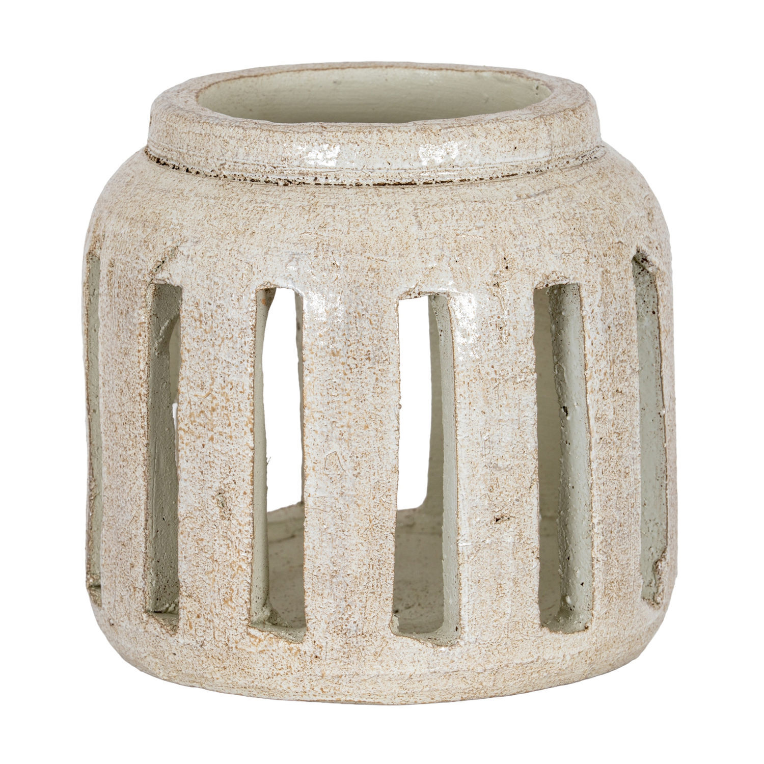 Hill Interiors Tarn Collection Ceramic Candle Holder - White