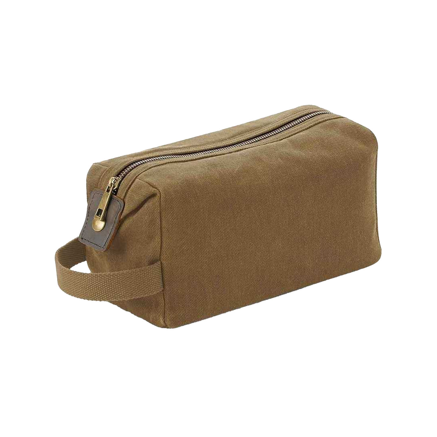 Quadra Heritage Leather Trim Toiletry Bag - Desert Sand