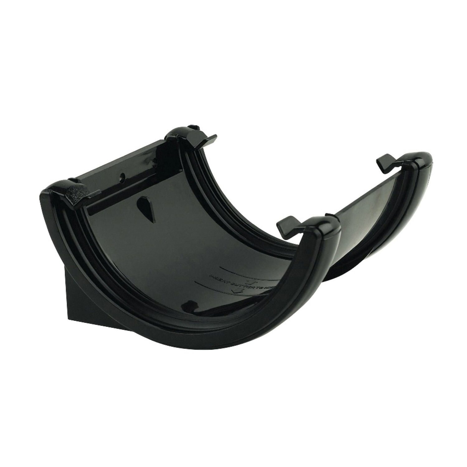 FLOPLAST 112mm Half Round Fascia Gutter Union Bracket - Black - Image 7