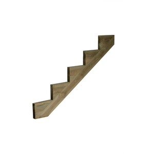 Snowdon Timber 5 Step Treated Decking Riser (T) 48mm (W) 250mm (L) 1455mm