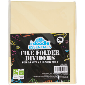 Pack of 25 File Folder Dividers