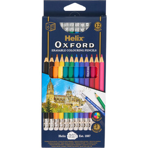 Pack of 12 Oxford Erasable Colouring Pencils