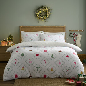 Christmas Trellis Fleece Duvet Set