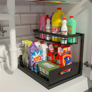 2 Tier Under Sink Storage Organiser with Drawer