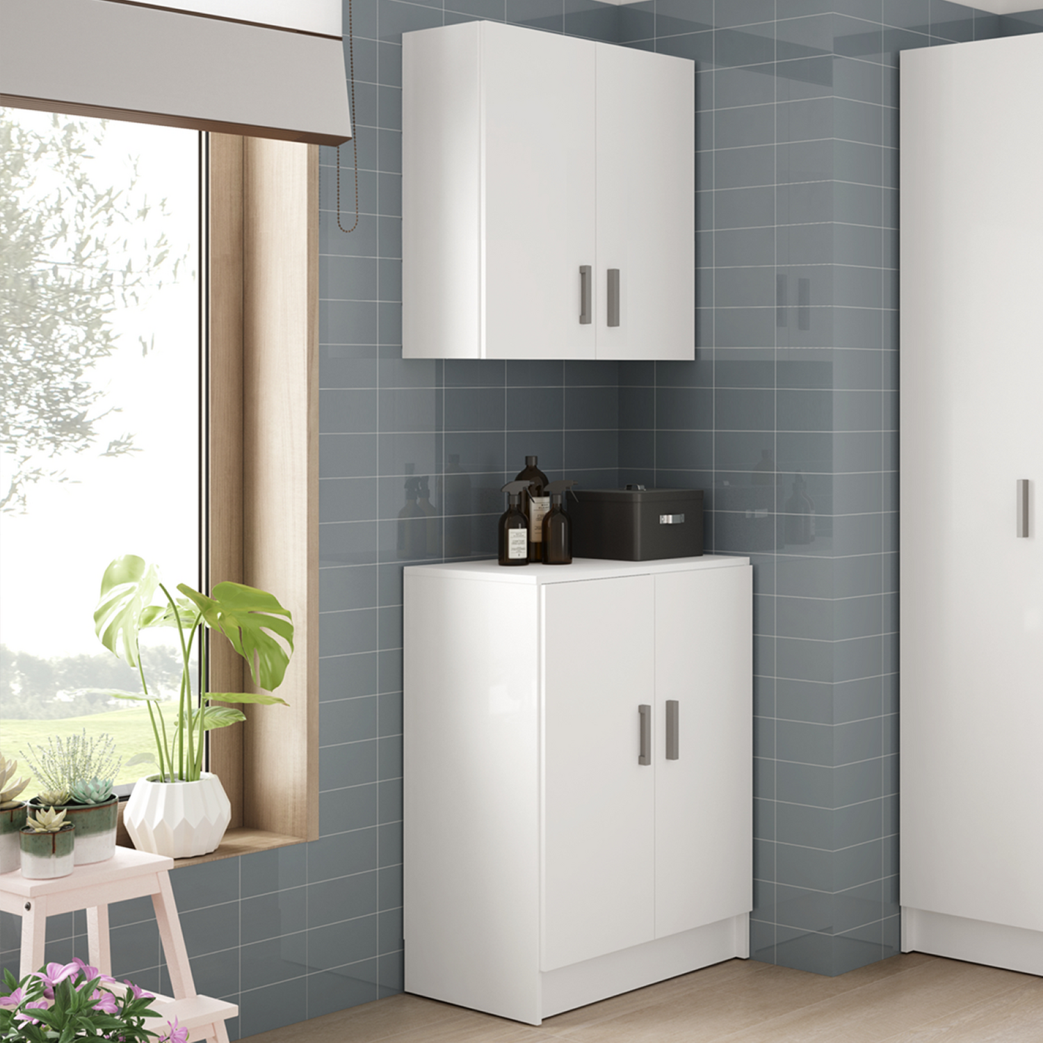B&Q - Vita Multi Use Freestanding & Wall Hung Cupboard SetWhite - Image 5