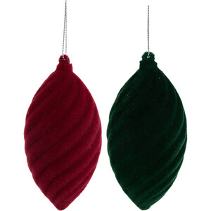 Pack of 2 Twisted Flocked Baubles
