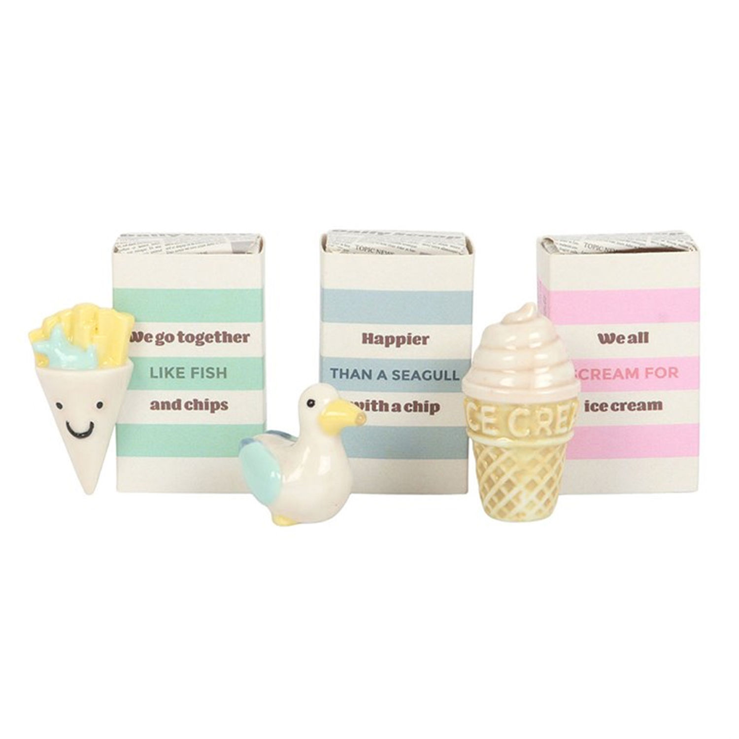 Something Different Seagull & Ice Cream Ornament - Multicoloured