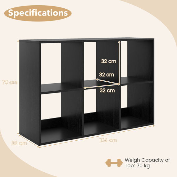 6-Cube Open Bookshelf