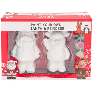 Paint Your Own Ceramic Santa and Reindeer Kit