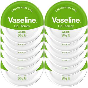 Vaseline Lip Therapy Aloe Vera Petroleum Jelly Lip Balm 20g - Pack of 12