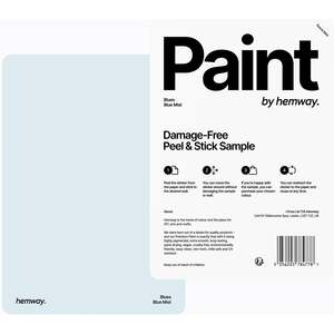 Hemway Chalk Based Furniture Paint A5 Sample, Blue Mist, Peel & Stick