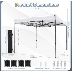 Portable Folding Commercial Tent with Wheeled Bag