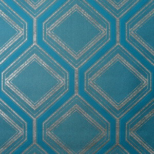 Regal Geo Wallpaper in Teal