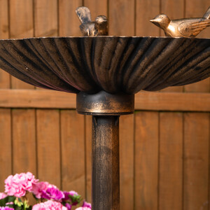 Bronze Bronze Effect Garden Twin Bird Bath with Bird Sculptures shot 16981554