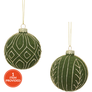 Evergreen Flocked Bauble