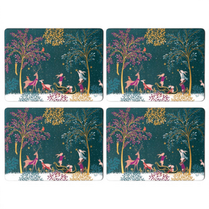 Set of 4 Woodland Tales Christmas Placemats