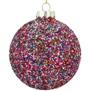 Multicoloured Glitter Christmas Tree Bauble
