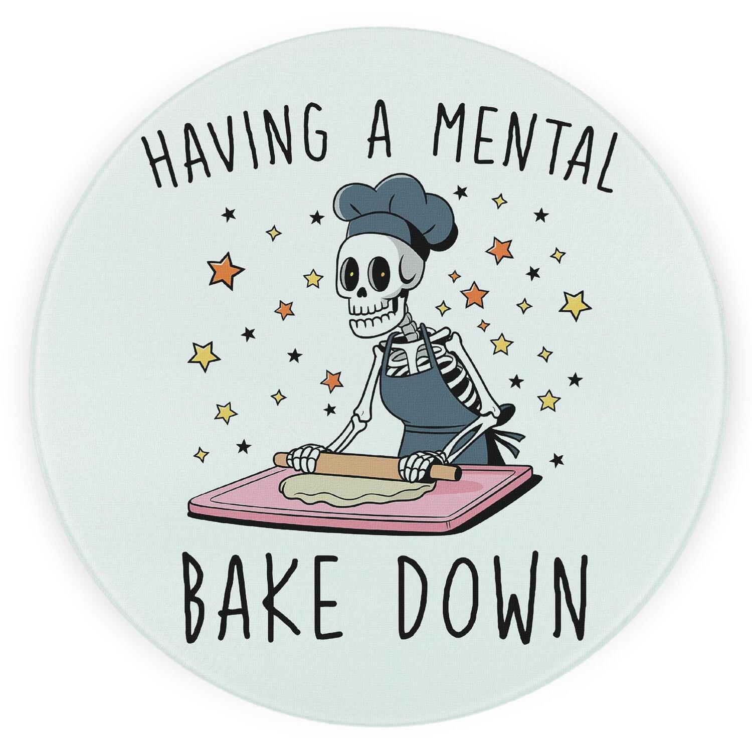 Image of Novelty Skeleton Baking Pun Round Worktop&hellip;
