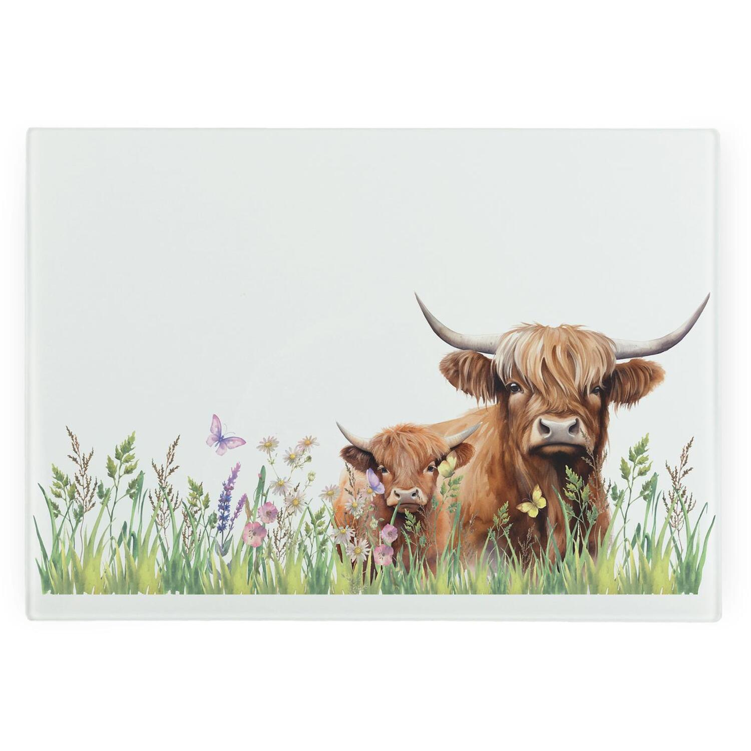 Image of Highland Cow & Calf Smooth Glass&hellip;