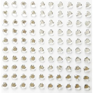 Pack of 100 Clear Self Adhesive Mini Heart Crystal Gems
