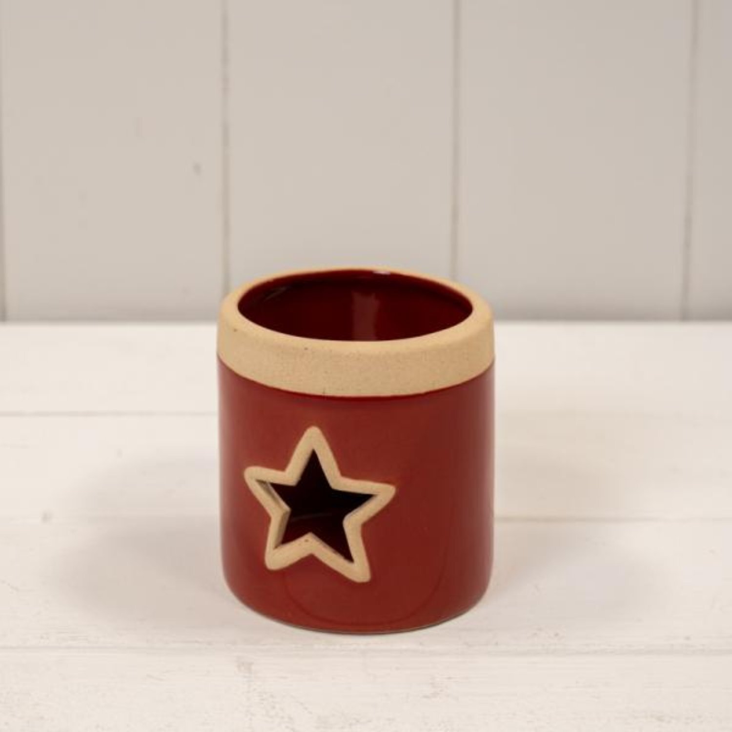 Kdmd Unisex Red Ceramic Star Tealight In - Image 2
