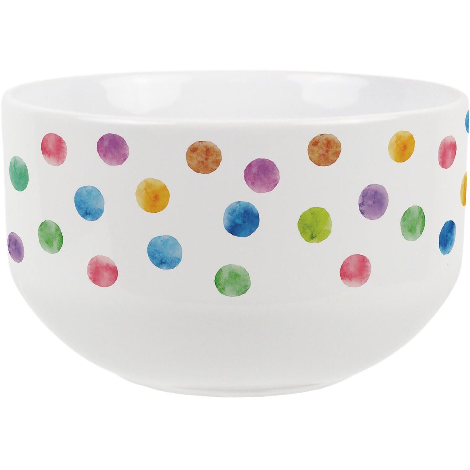Image of Polka Dots Ceramic Bowl - White&hellip;