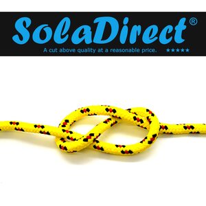 5mm x 100 metres / 328 ft of Yellow & Red Polypropylene Rope, Solid Braided Poly Rope Cord Twine