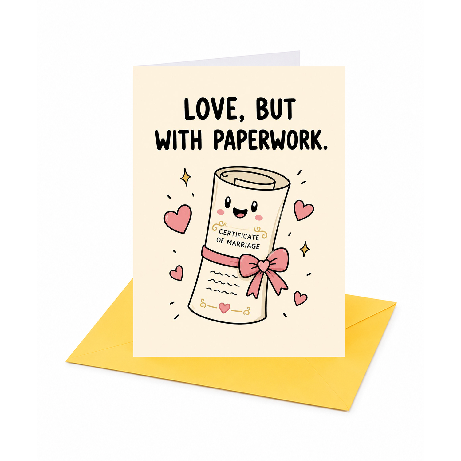 Brightfeel Love But With Paperwork Wedding Congratulations Card - Multi