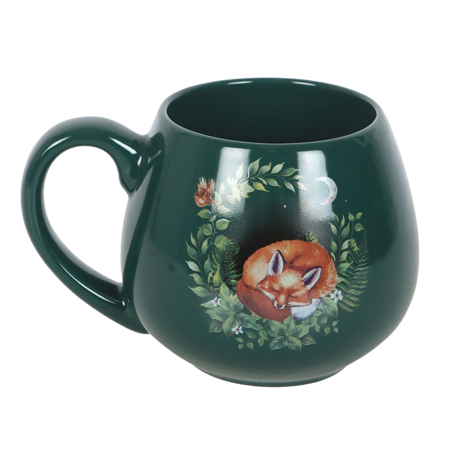 Something Different Sleeping Fox Rounded Mug - Green