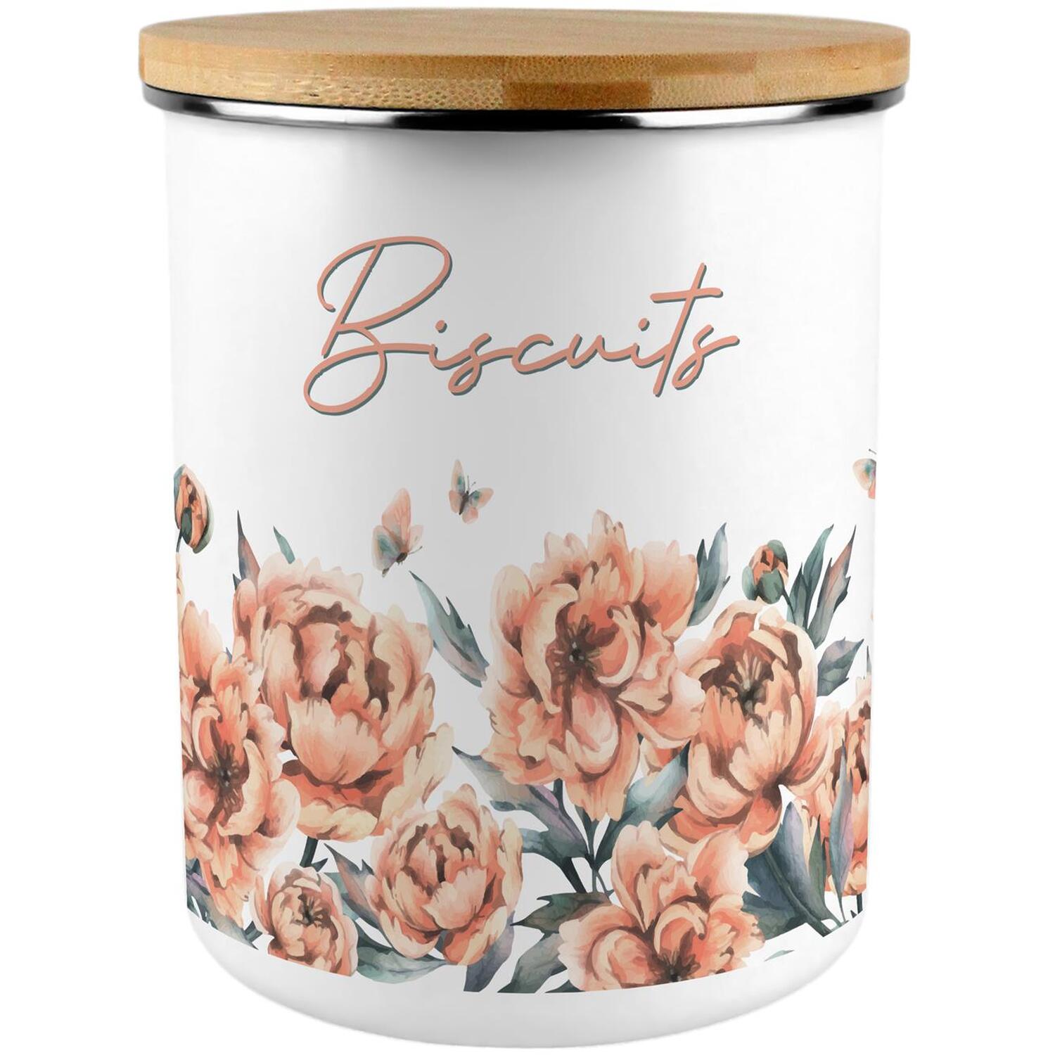 B&Q - Peach Peonies Extra Large Biscuit Tin - Image 2
