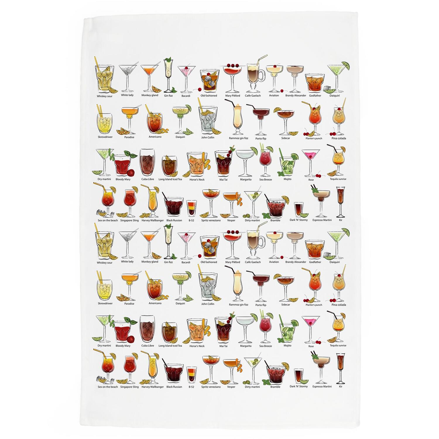 Purely Home Colourful Cocktails Large Kitchen Tea Towel Dish Cloth - Multicoloured - Image 3