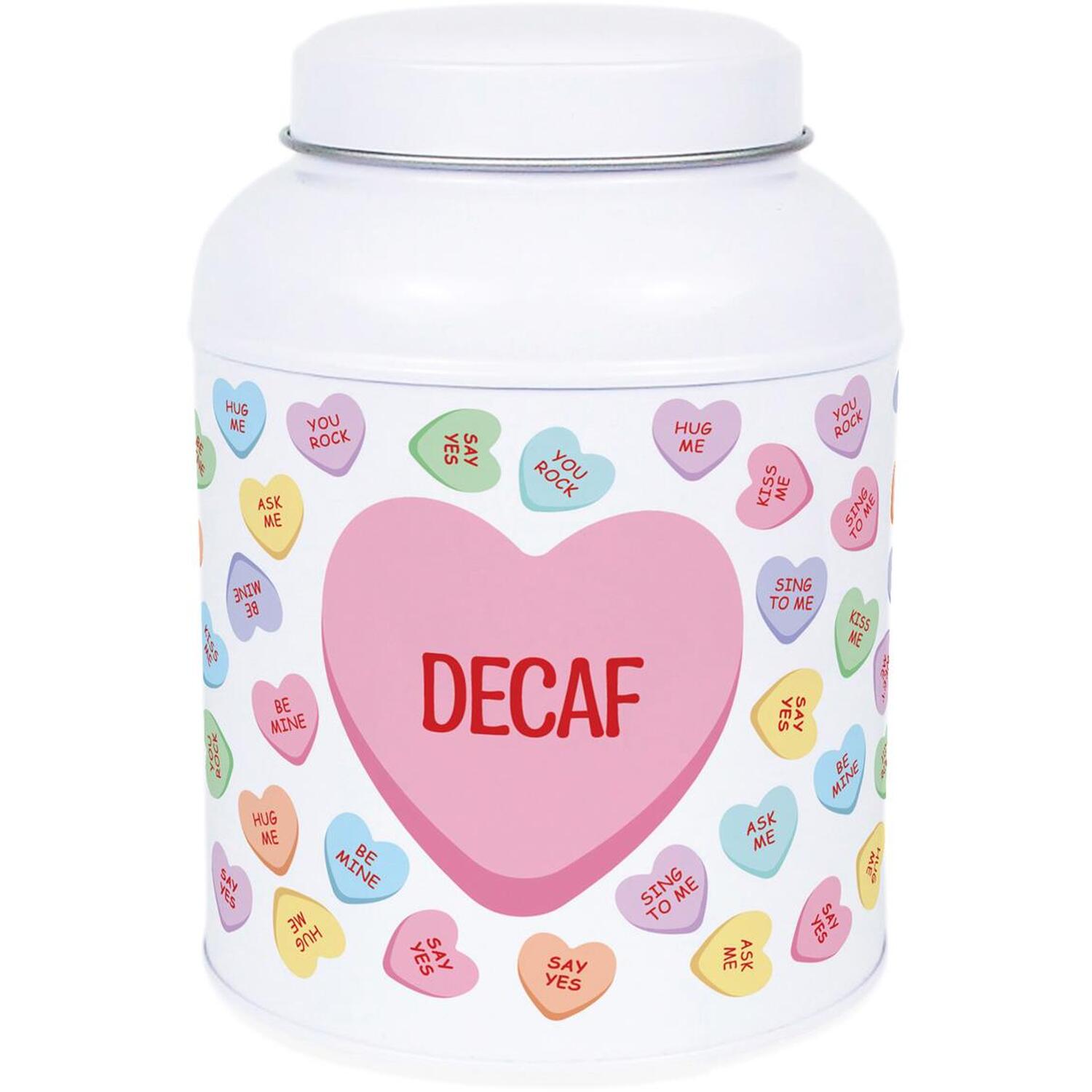 Purely Home Heart Candy Hot Chocolate Canister - Small Domed Lid Kitchen Storage Tin - Decaf