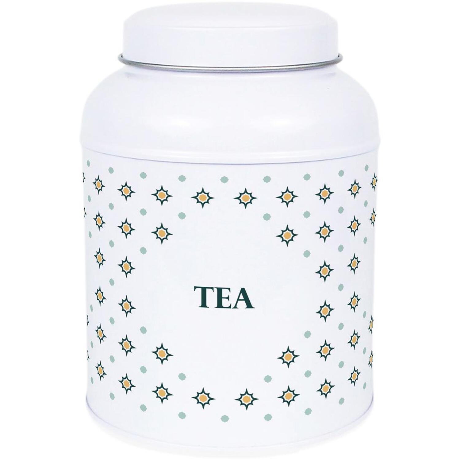 B&Q - Octagonal Stars Tea CanisterSmall Dome Lid Kitchen Storage Tin - Image 2