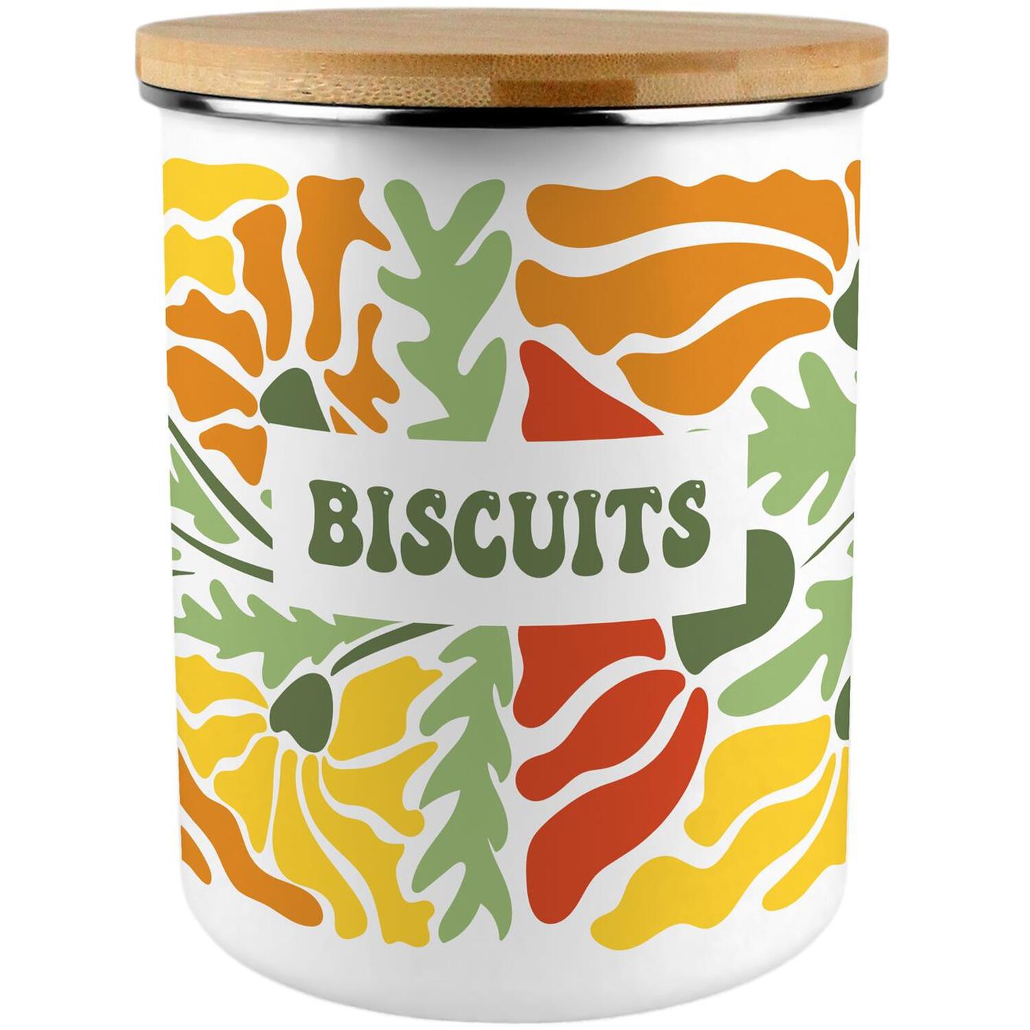 Retro Flowers Biscuit Storage Tin - 2.7L Extra-Large Kitchen Canister - Image 3