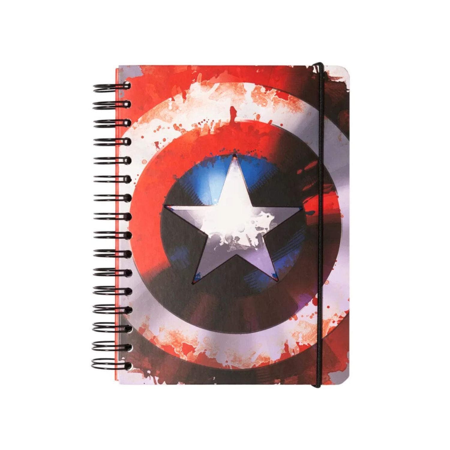Rackhams Red Marvel Captain America A5 Spiral Notebook - Notebook - A5 - Image 3