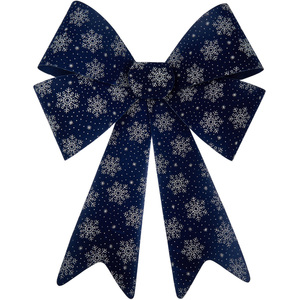 Midnight Blue and Silver Bow Decoration