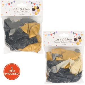 Pack of 25 Metallic Mix Balloons