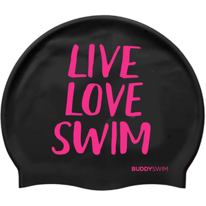 Silicone Swim Cap Black LLS