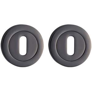 Keyhole Escutcheon - 52mm, Black Nickel, Pair