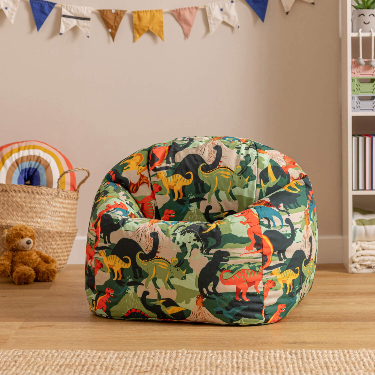 Icon Kids Bean Bag Chair, Childrens Beanbag For Girls And Boys - Dinosaurs