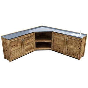 Dunster House Garden Kitchen with Right Side Sink W2m x D2m / W7' x D7'. UNIT II