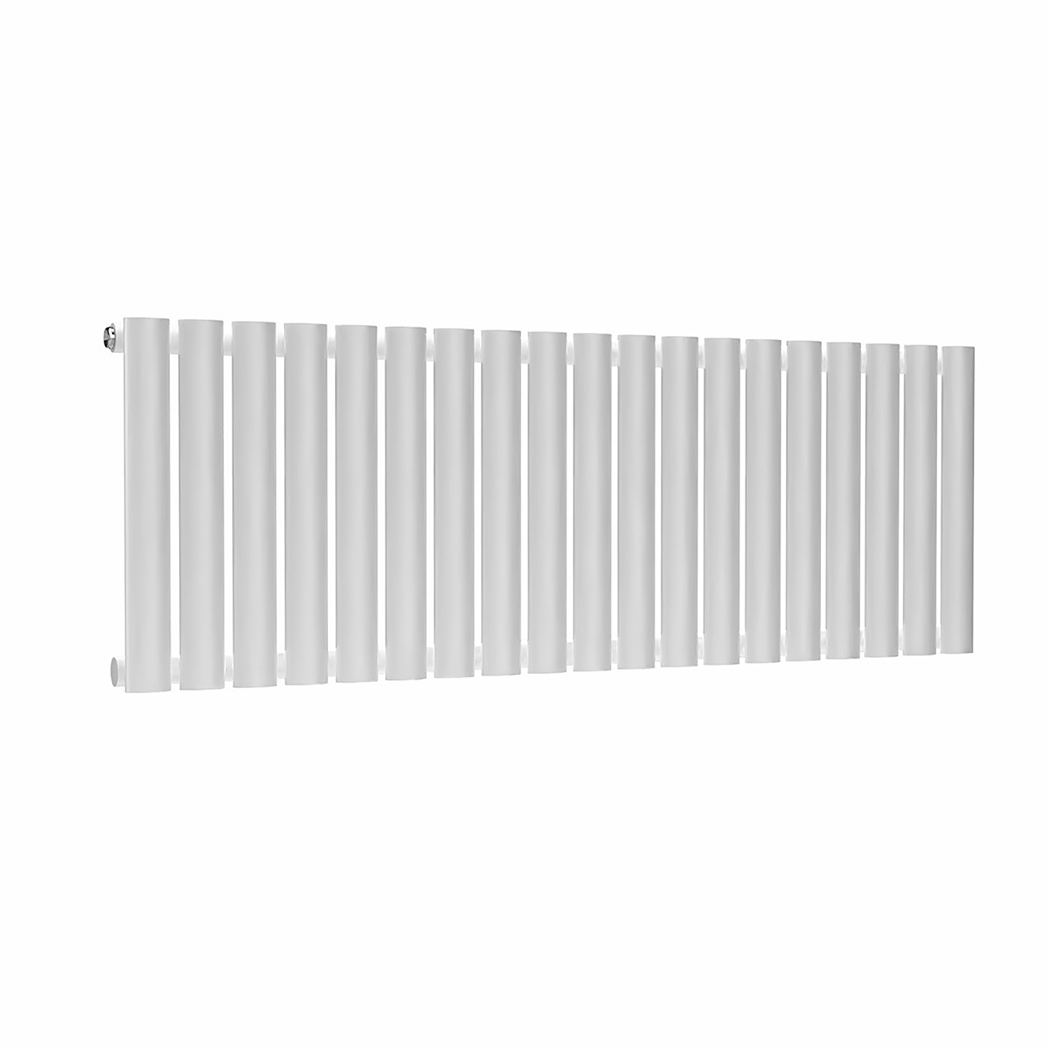 Lux Heat White Oval Horizontal Single Panel Designer Radiator - White - Image 2